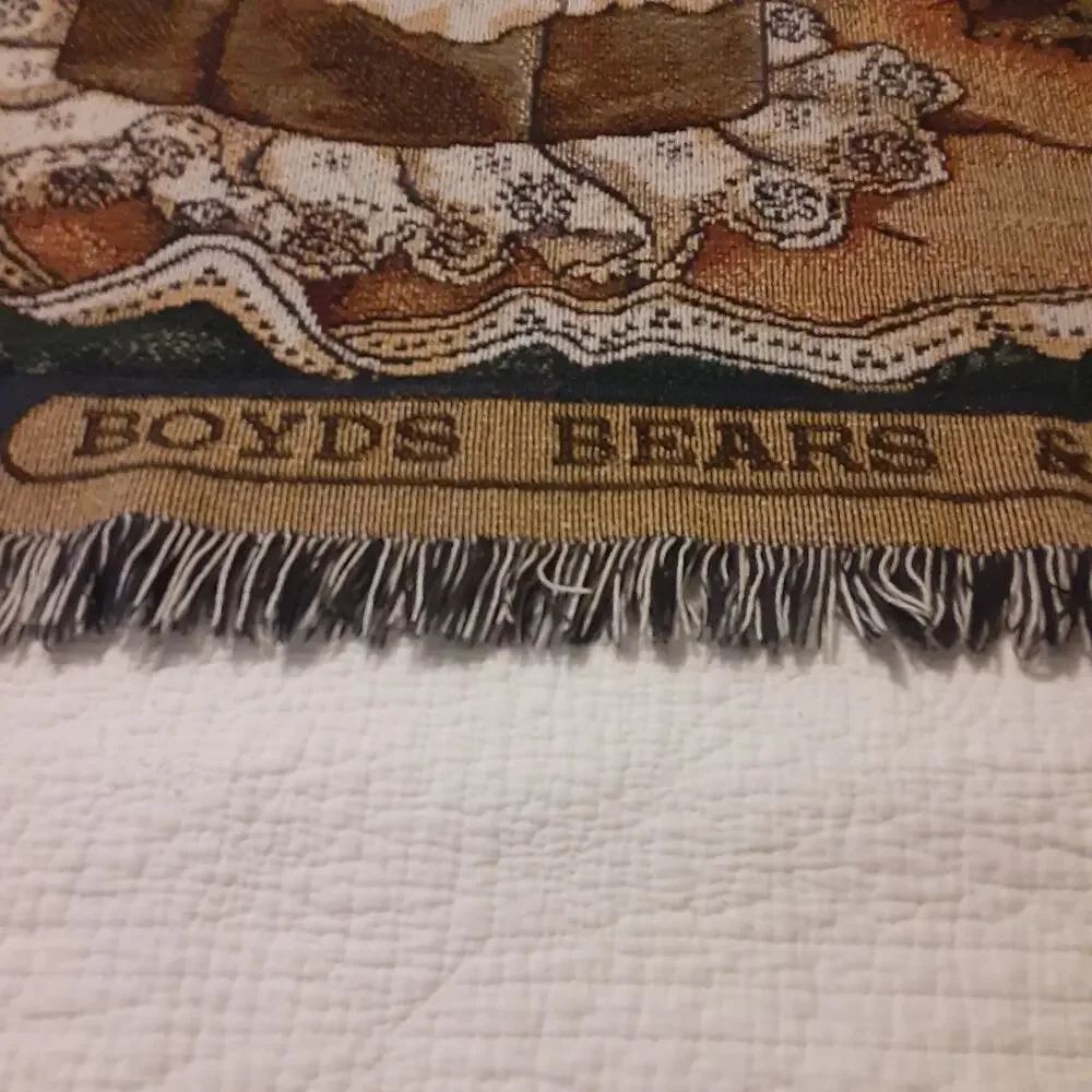 Boyd's Bears Fringed Throw Cuteness Life is a Picnic